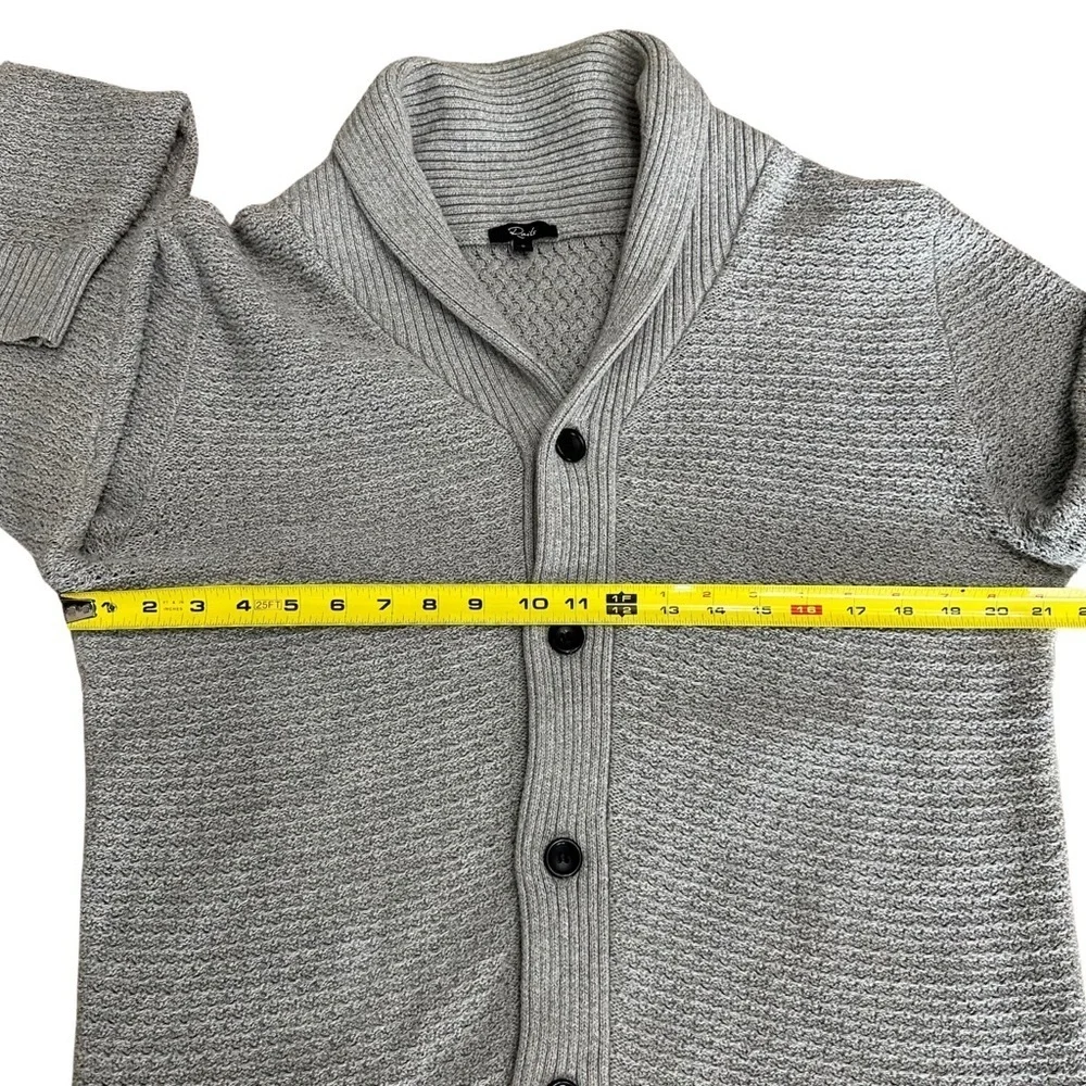 Rails Button Front Shawl Collar Cardigan Large Grey Preppy Heritage GUC READ